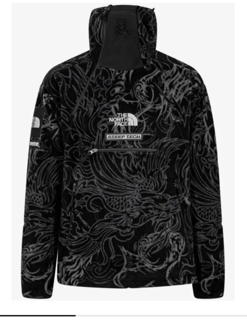 AUTHENTIC SUPREME X NORTH FACE STEEP TECH FLEECE PULL OVER “BLACK DRAGON”